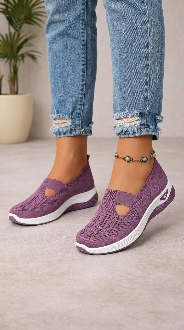 Zapatillas cómodas de tejido transpirable sin cordones