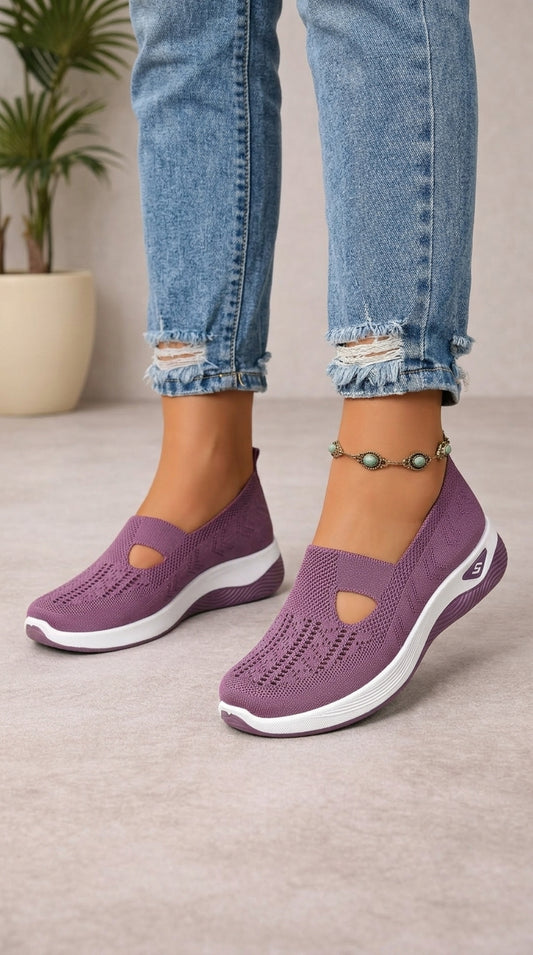 Zapatillas cómodas de tejido transpirable sin cordones
