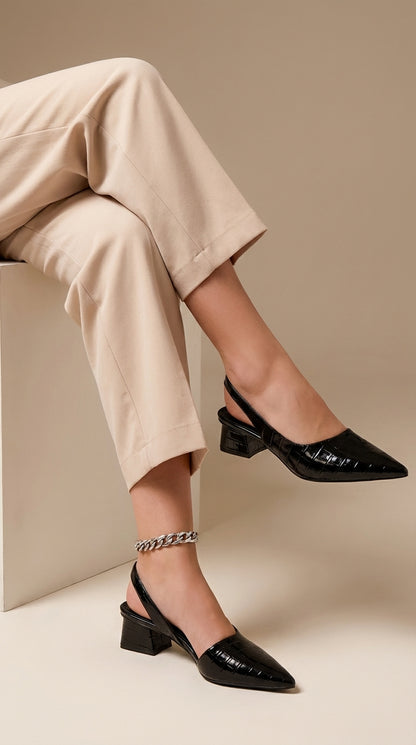 Lynn | Zapatos destalonados de punta fina con tacón bajo