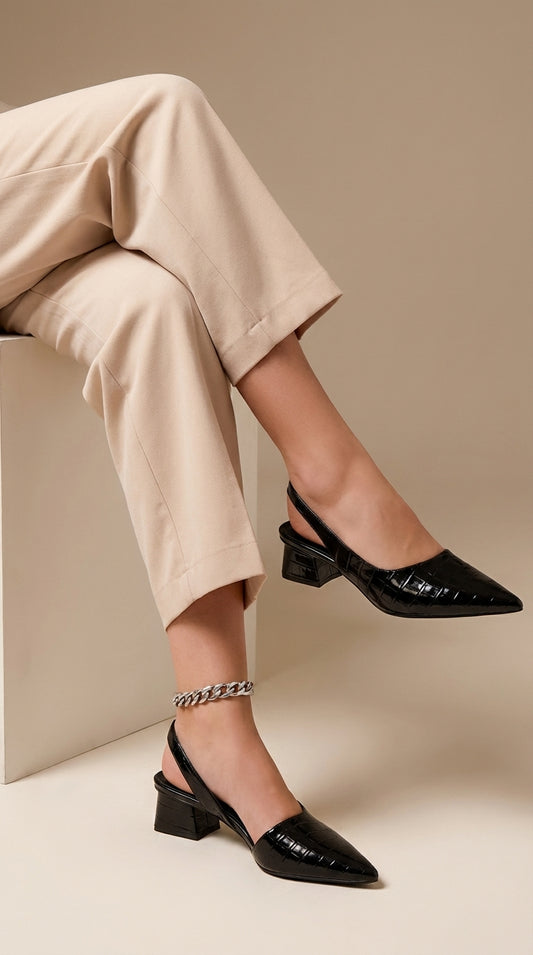 Lynn | Zapatos destalonados de punta fina con tacón bajo