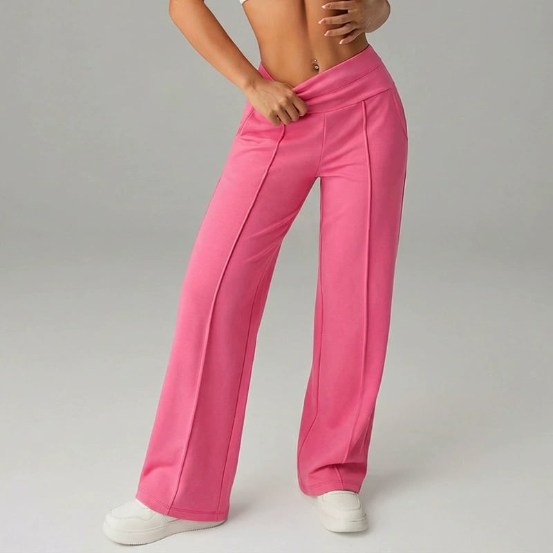 Pantalón de tiro alto con pierna amplia