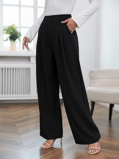 Pantalón de tiro alto con pierna amplia