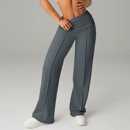 Pantalón de tiro alto con pierna amplia