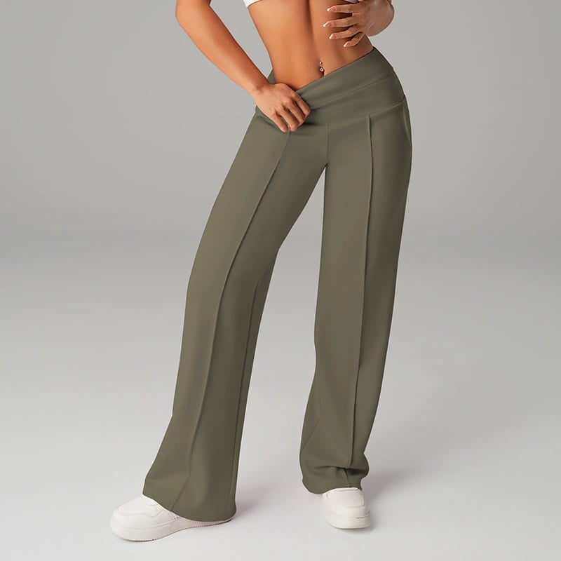 Pantalón de tiro alto con pierna amplia