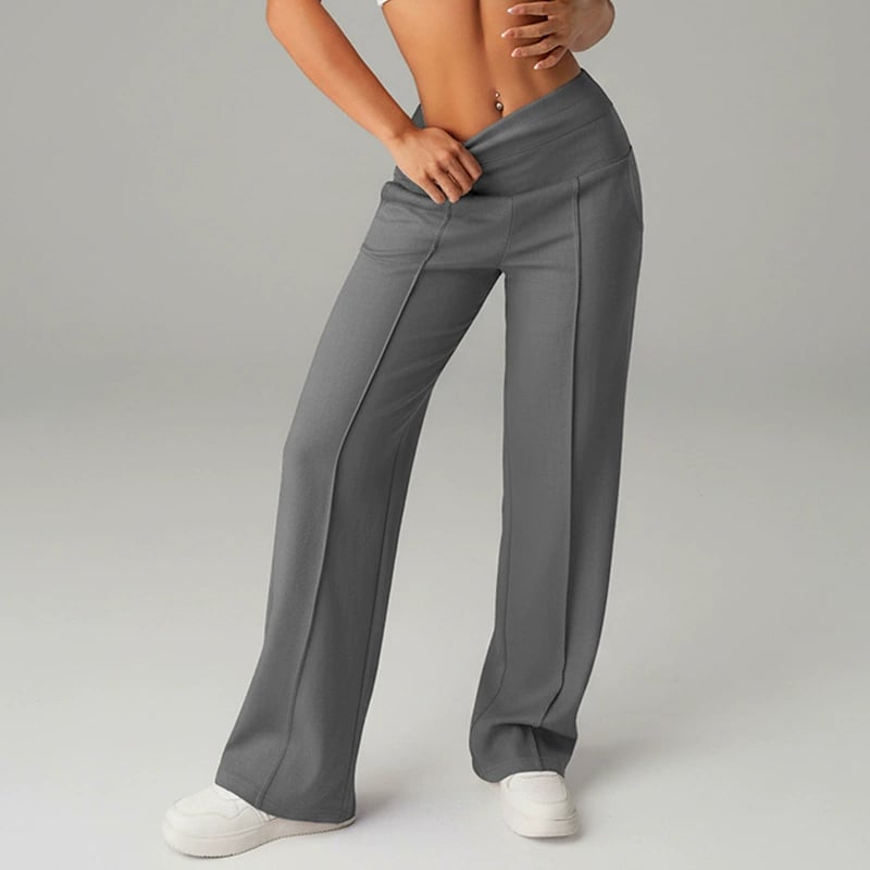 Pantalón de tiro alto con pierna amplia