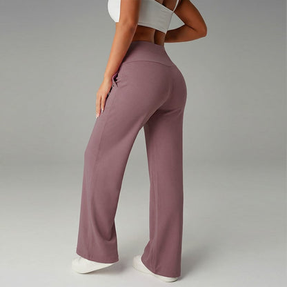 Pantalón de tiro alto con pierna amplia