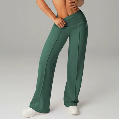 Pantalón de tiro alto con pierna amplia