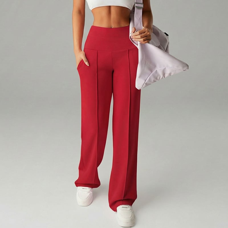 Pantalón de tiro alto con pierna amplia
