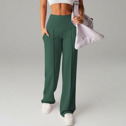 Pantalón de tiro alto con pierna amplia