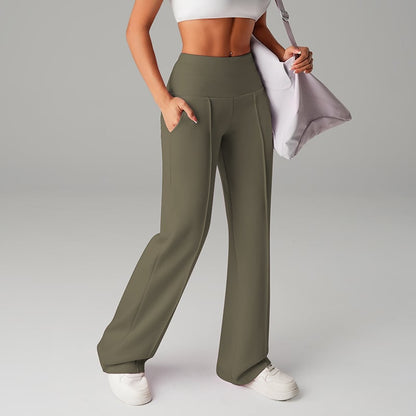 Pantalón de tiro alto con pierna amplia