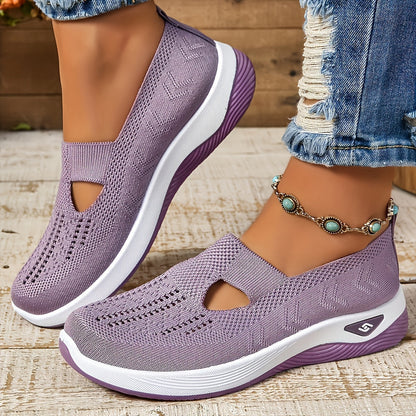 Zapatillas cómodas de tejido transpirable sin cordones