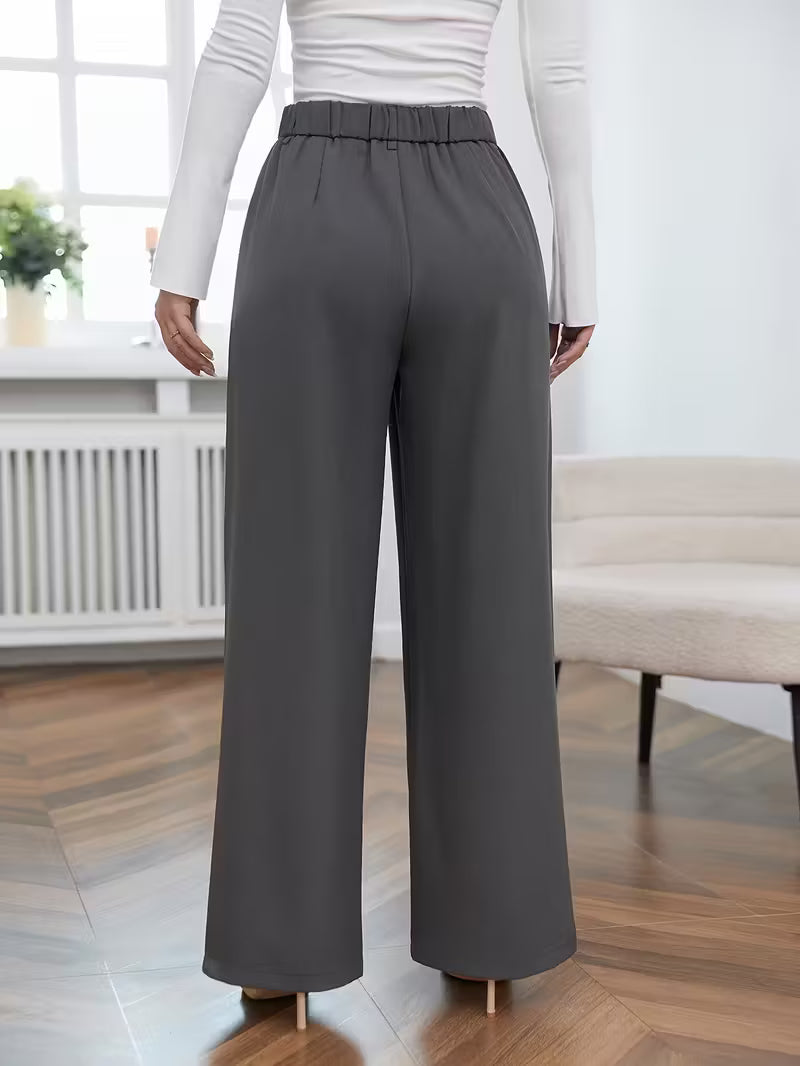 Pantalón de tiro alto con pierna amplia