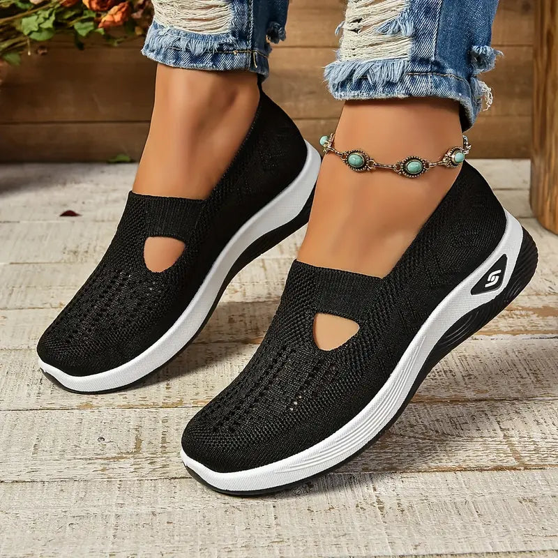Zapatillas cómodas de tejido transpirable sin cordones