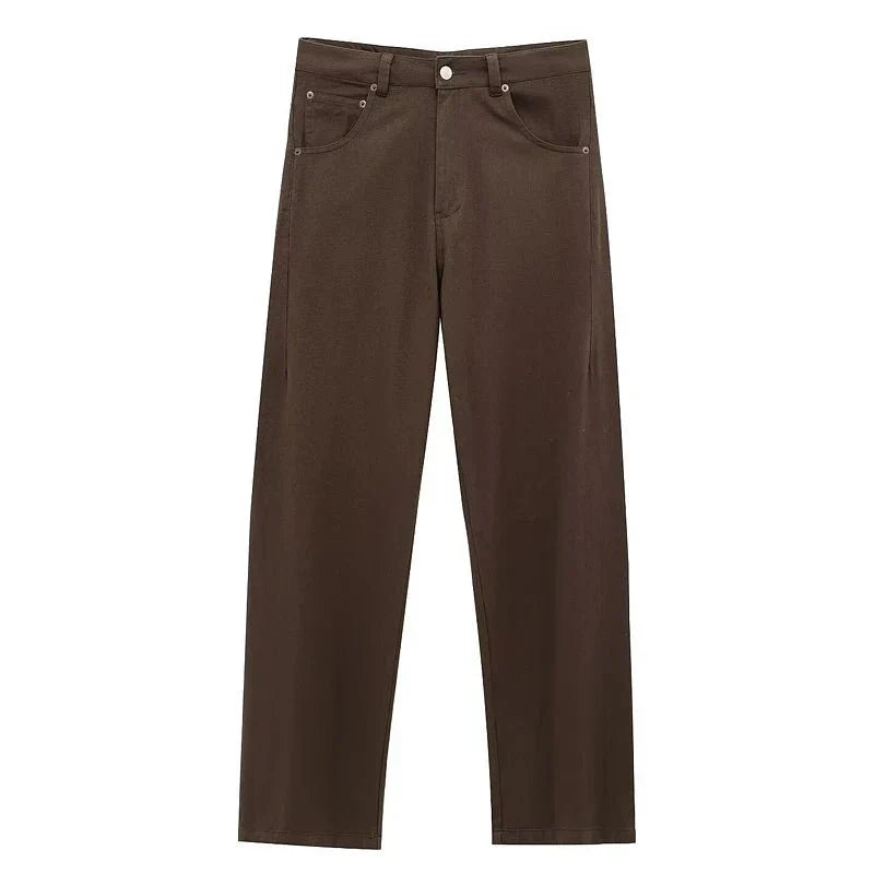 Jeans de corte recto con tiro medio