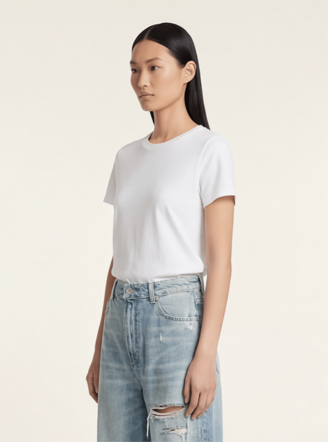 Jeans de tiro alto con corte recto