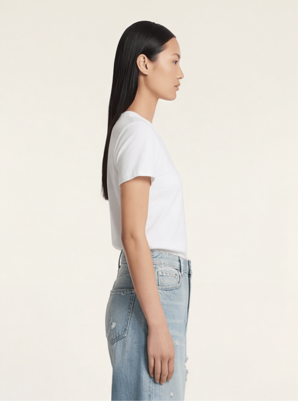 Jeans de tiro alto con corte recto