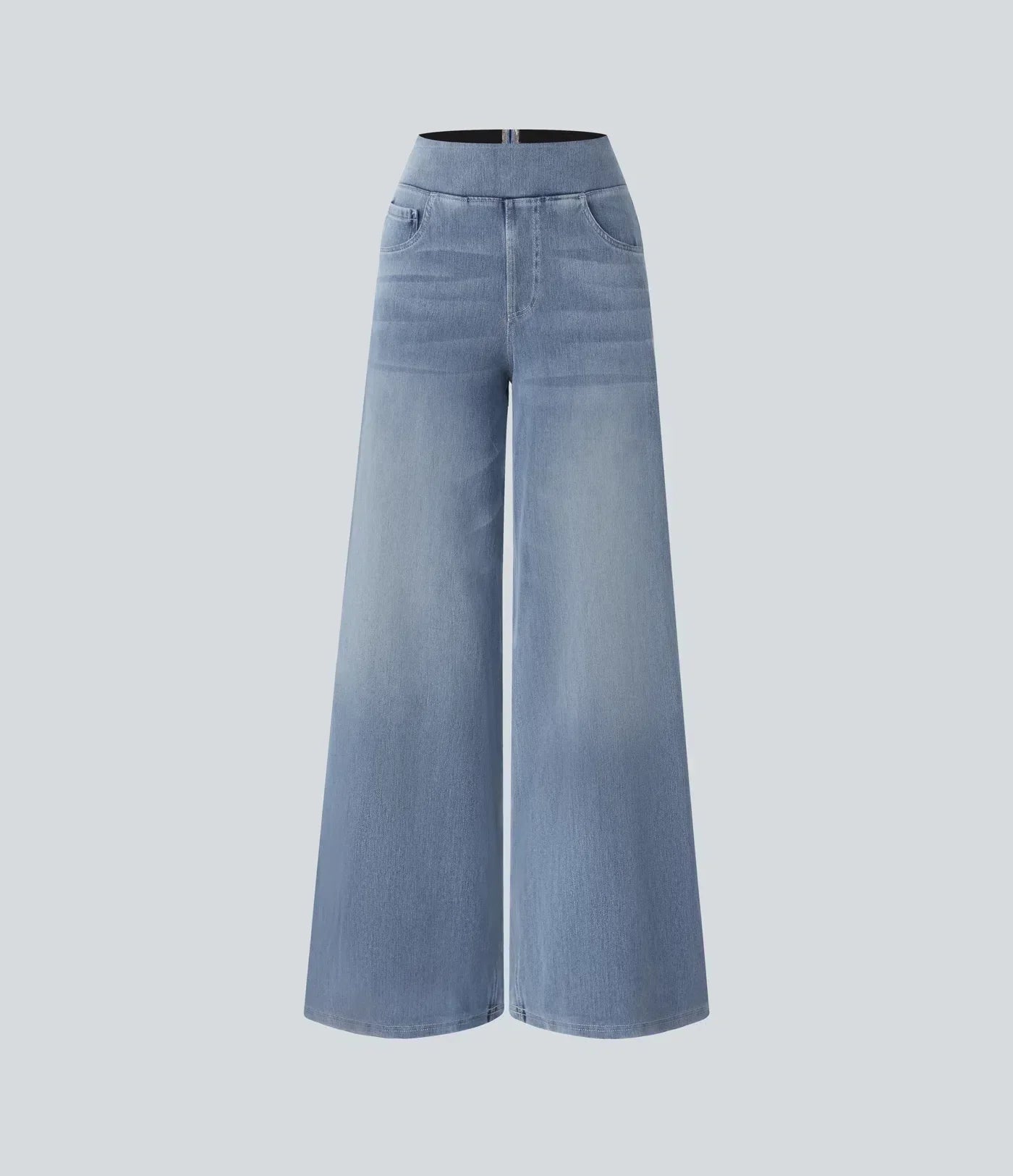 Jeans de tiro alto con pierna ancha