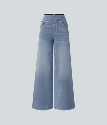 Jeans de tiro alto con pierna ancha