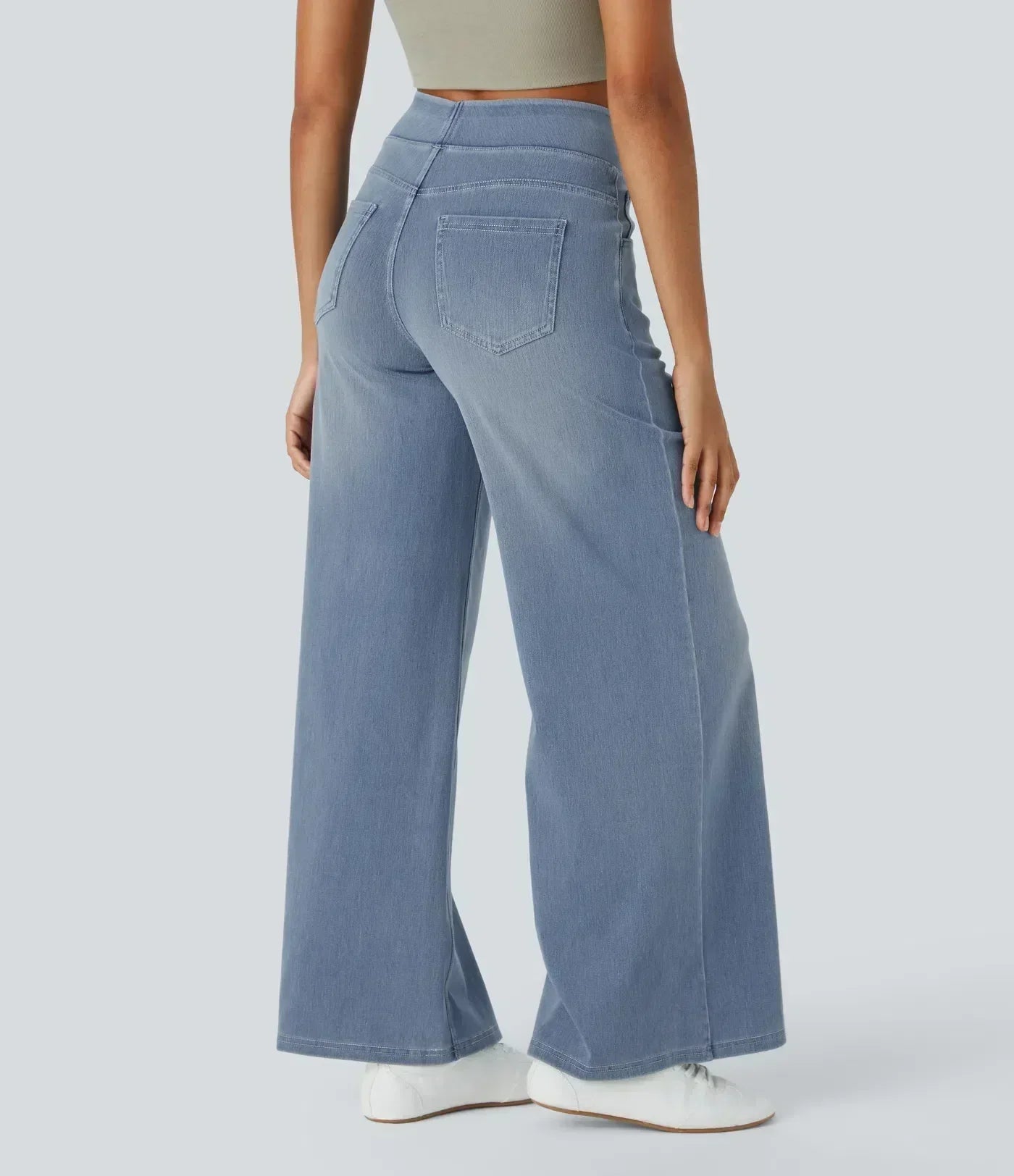 Jeans de tiro alto con pierna ancha