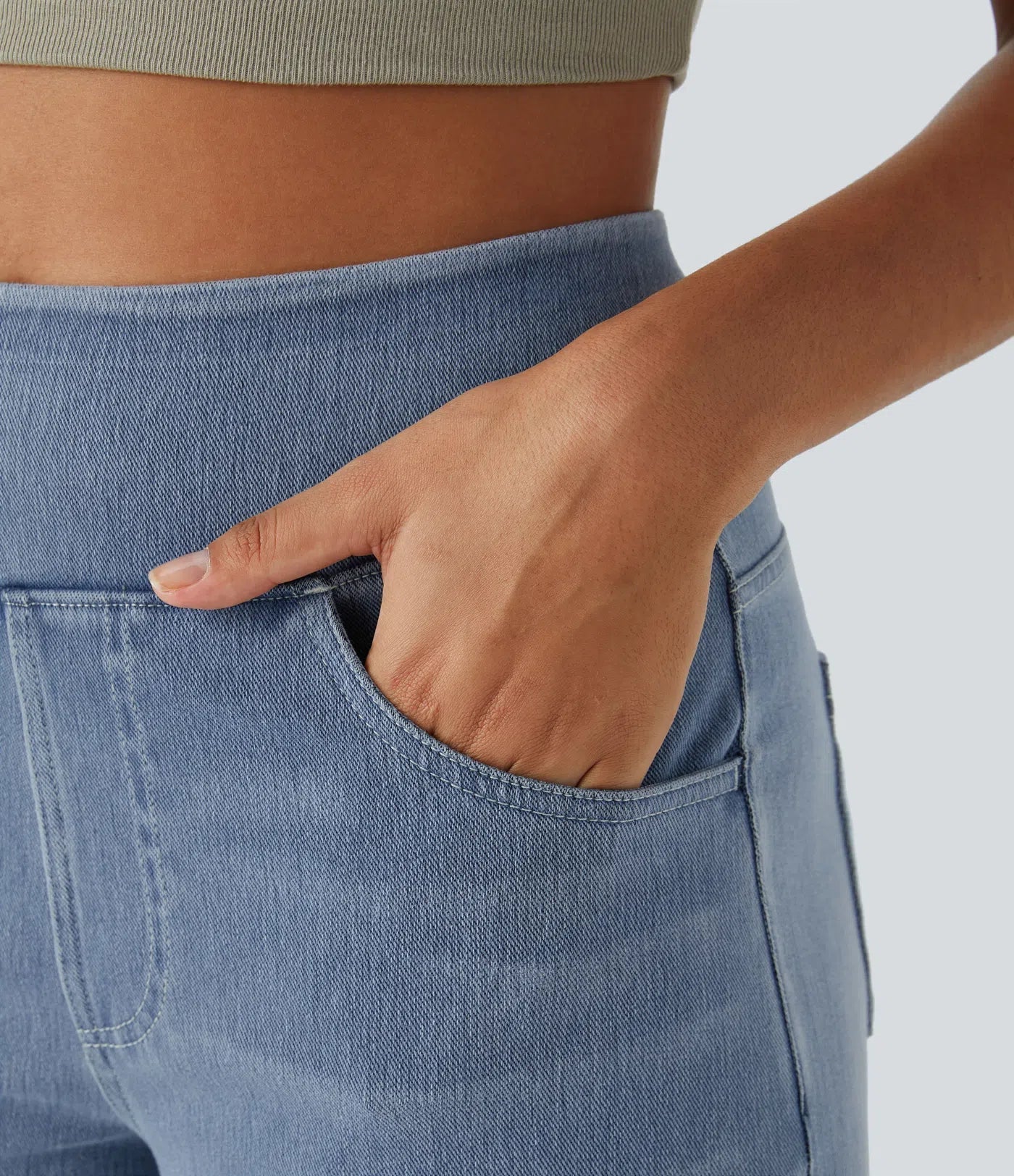 Jeans de tiro alto con pierna ancha