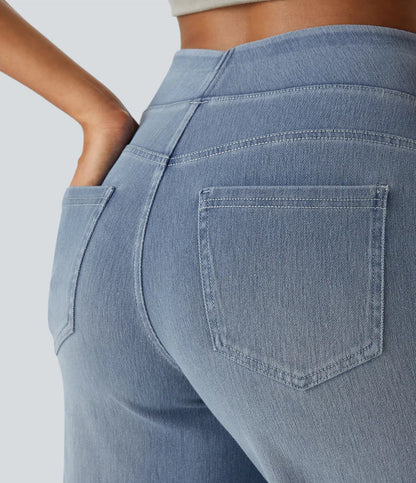 Jeans de tiro alto con pierna ancha