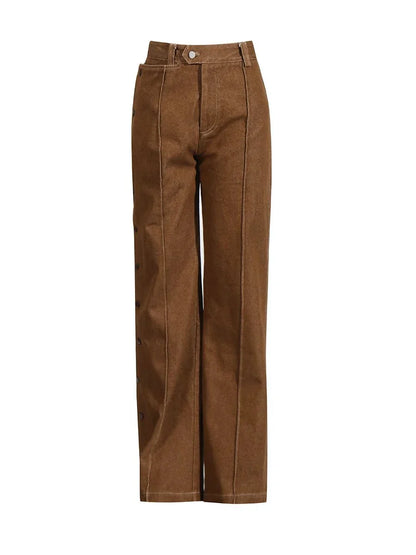 Conjunto de dos piezas con chaqueta cropped y pantalón de tiro alto
