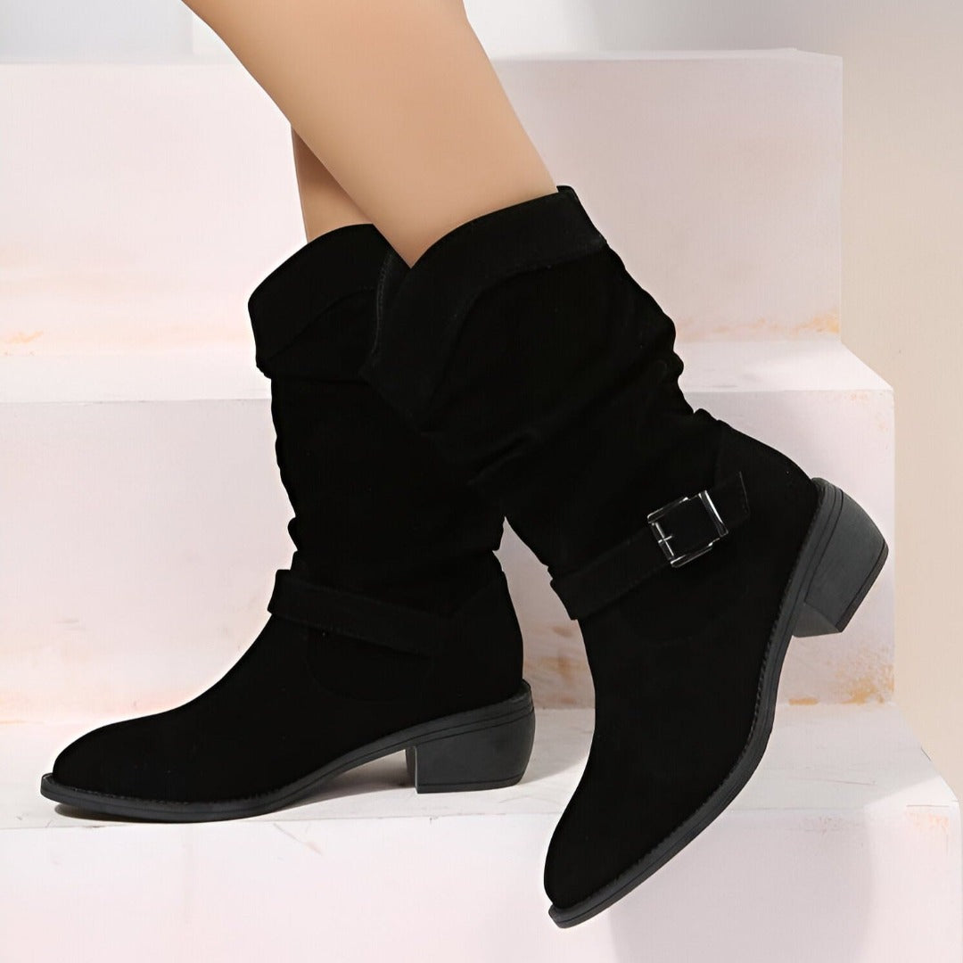 Botines casual con acabado efecto ante