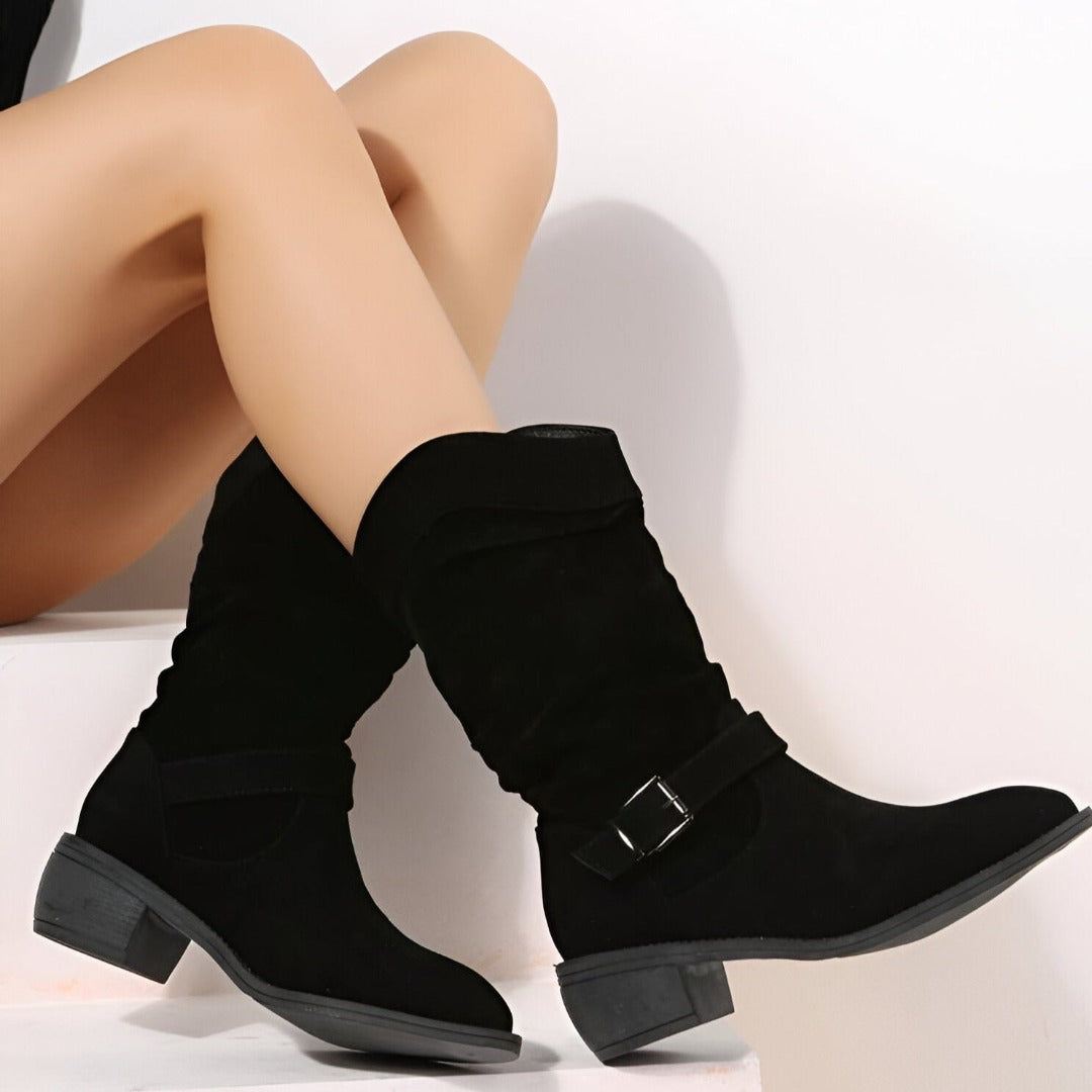 Botines casual con acabado efecto ante