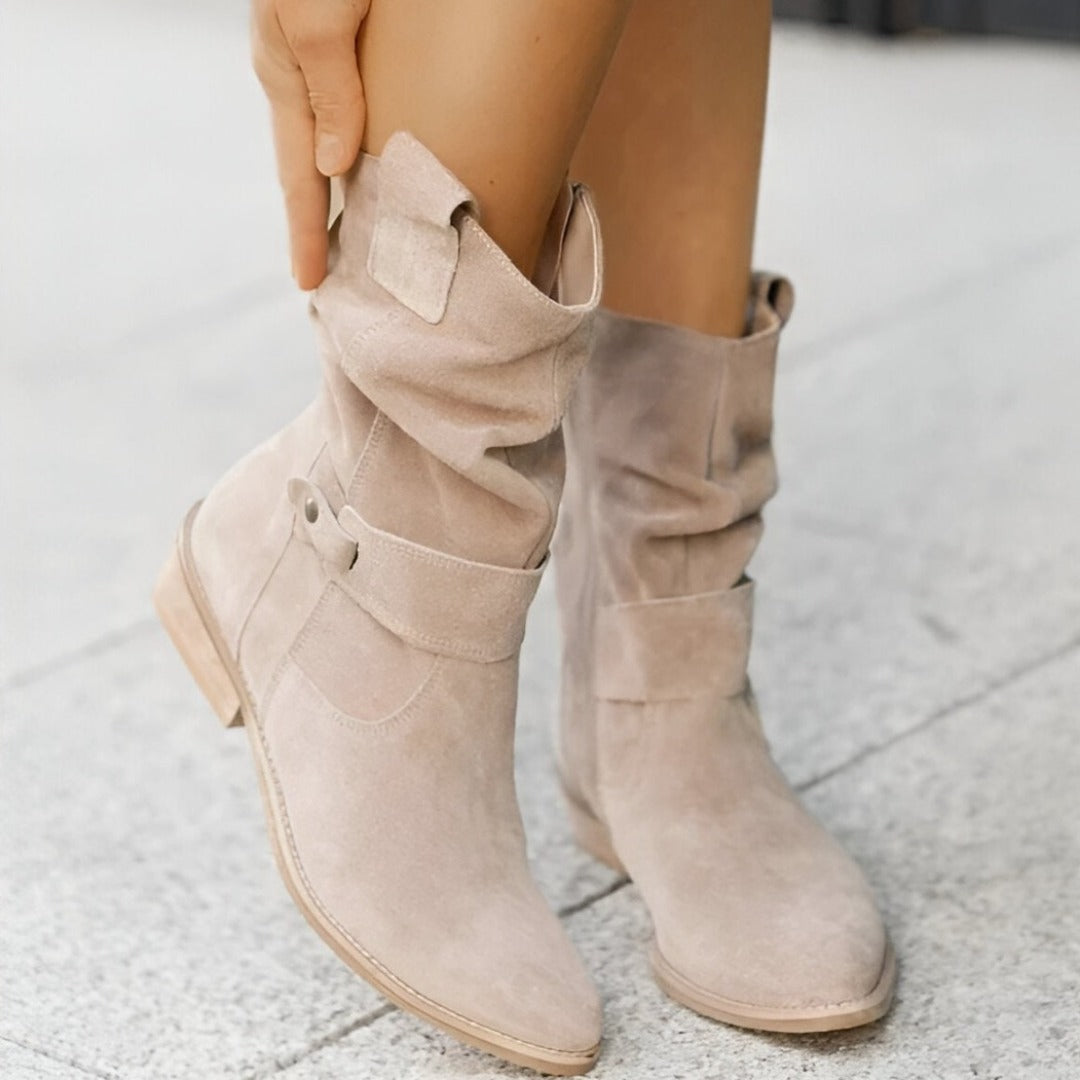 Botines casual con acabado efecto ante