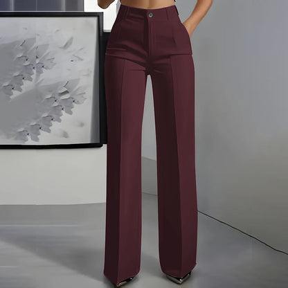 Pantalón de tiro alto de corte recto