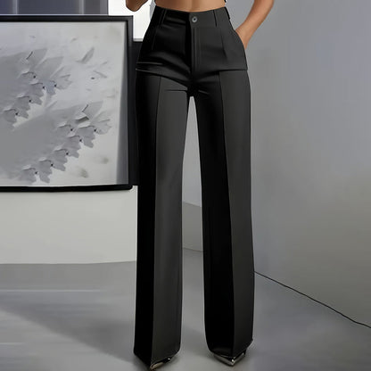 Pantalón de tiro alto de corte recto