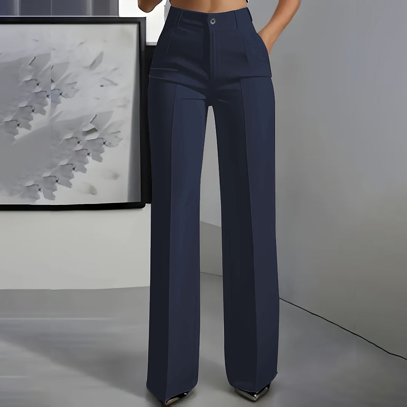 Pantalón de tiro alto de corte recto