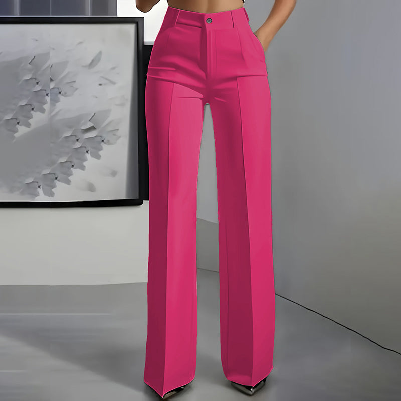 Pantalón de tiro alto de corte recto