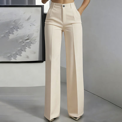 Pantalón de tiro alto de corte recto
